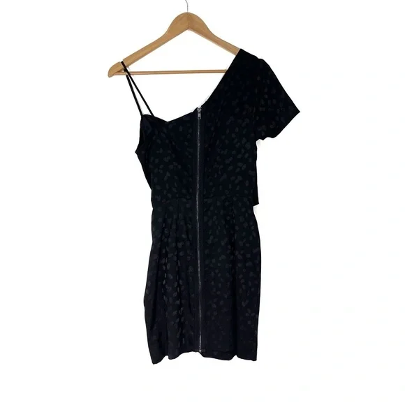 Reformed Women’s Small Black Polka Dot Print One Shoulder Dress Urban Outfitters - Picture 6 of 8